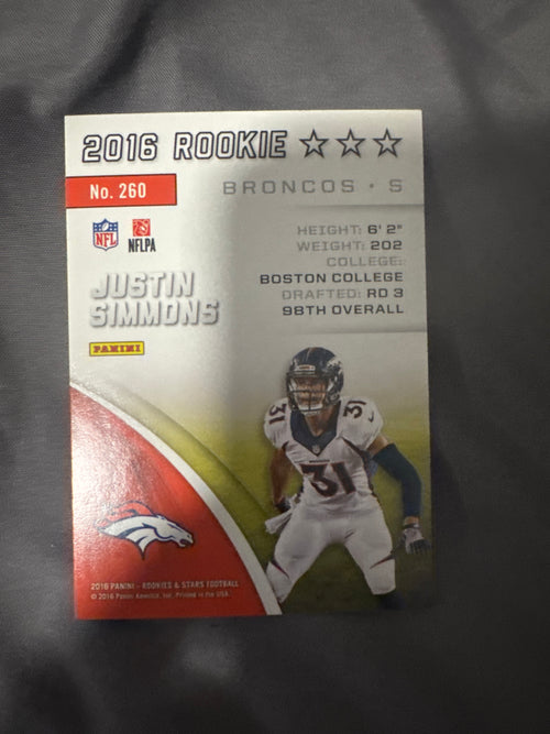 Justin Simmons Rookie Card (ungraded)
